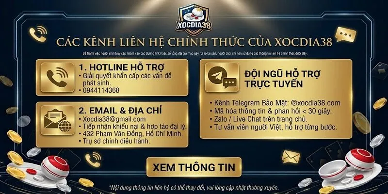 Liên Hệ Xocdia38 – Kênh Hỗ Trợ Khách Hàng Chuyên Nghiệp